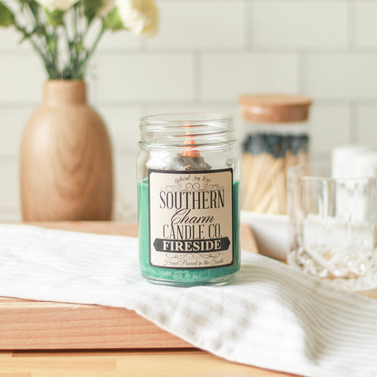 FIRESIDE SOY WAX HAND POURED CANDLE 12 OZ CAMPING GIFT