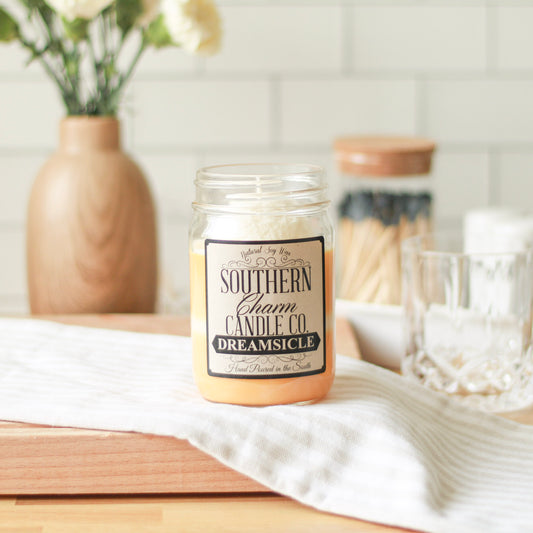 DREAMSICLE SOY WAX HAND POURED CANDLE 12 OZ