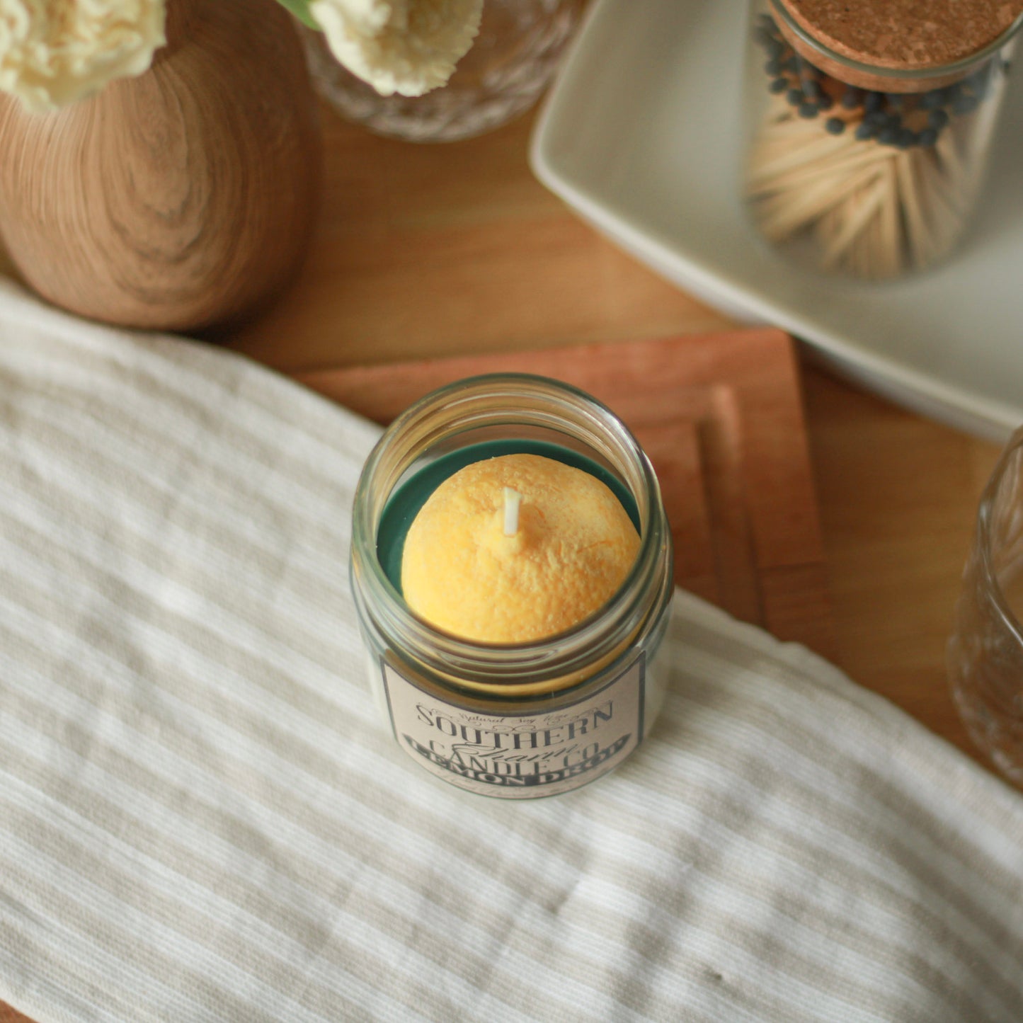 LEMON DROP SOY WAX HAND POURED CANDLE 12 OZ