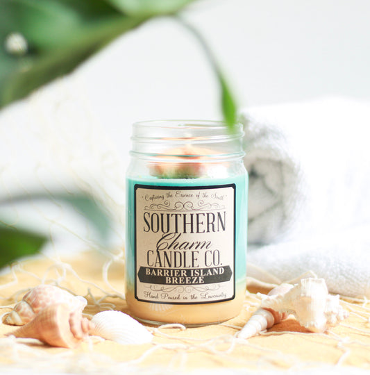 BARRIER ISLAND BREEZE SOY WAX HAND POURED CANDLE 12 OZ