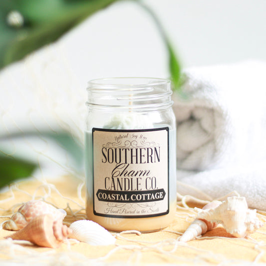 COASTAL COTTAGE SOY WAX HAND POURED CANDLE 12 OZ