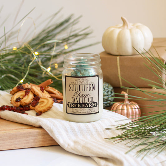 TREE FARM SOY WAX HAND POURED CANDLE 12 OZ WINTER FRAGRANCE